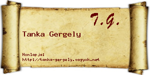Tanka Gergely névjegykártya
